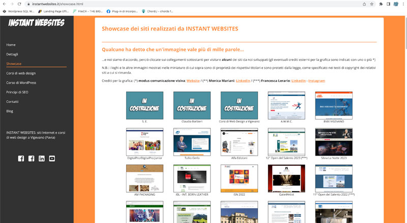 CORSI DI WEB DESIGN A VIGEVANO - Links: LO SHOWCASE DI INSTANT WEBSITES